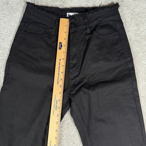 CELLO Black Flared Jeans‎ Ripped Distressed High Rise Bell Bottom Size 7 - 28 - Picture 3 of 10